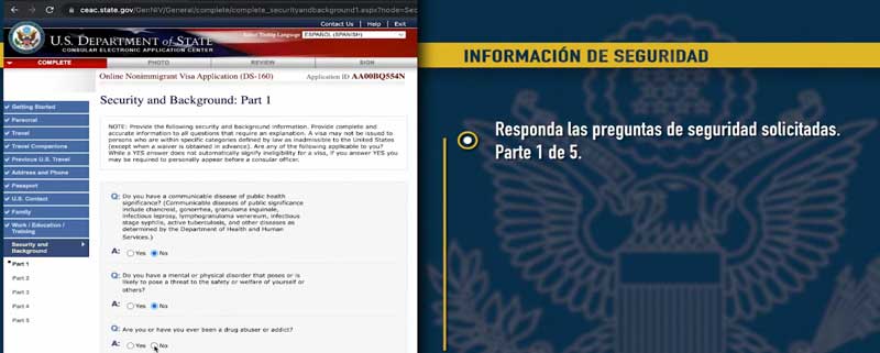 Fechas disponibles para cita visa americana