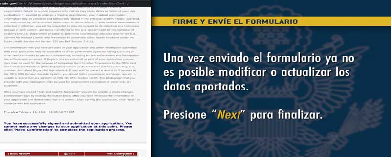 Formularios de solicitud de visa por vía electrónica