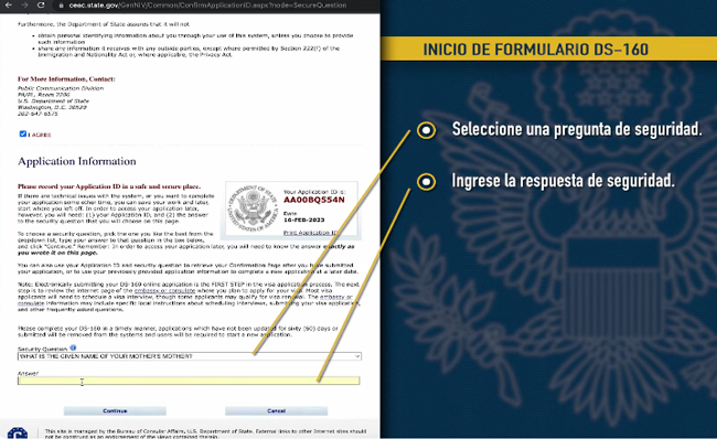 Formulario visa turista no inmogrante b1 b2 DS 160
