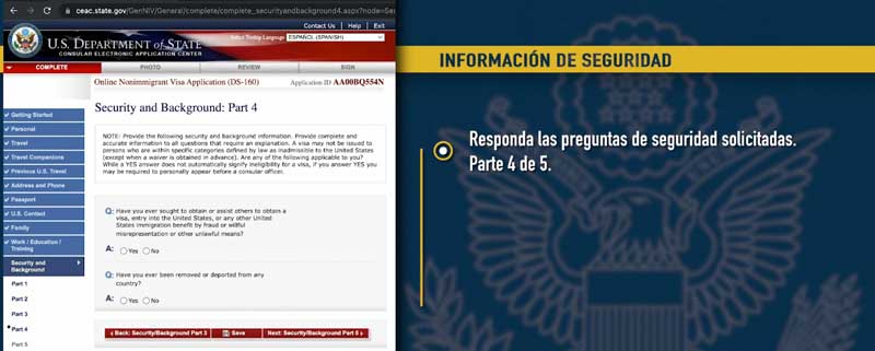 formulario ds 160 en español