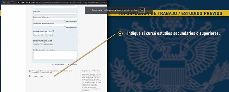 formulario visa anericana turista ds 160